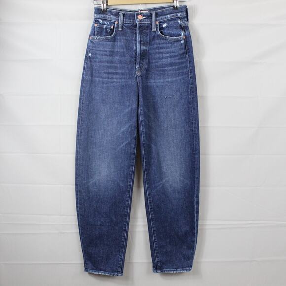 Mother Jeans Womens 25 The Curbside Flood Yee Haw Barrel Baggy Loose Medium Wash - Picture 4 of 16